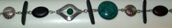Collection 2, bracelet noir et turquoise